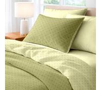 Sono a casa - Set Copripiumino Singolo, 1 Lenzuolo a Sacco Double 150x200 cm e 1 Federa Double 50x80 cm - 100% Morbida e Resistente Microfibra Stampata di Alta Qualità (Optical Verde, Singolo)