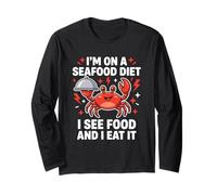 Sono A Dieta A Pesce Vedo Cibo E Lo Mangio Maglia a Manica