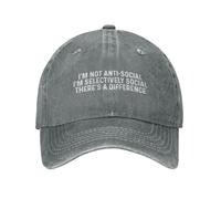 Sono Anti-Social Sono Selettivamente Sociale c'è Una Differenza Cappello da Baseball da Donna Cappelli alla Moda