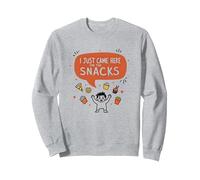 Sono Appena venuto Qui per Gli spuntini Amante del Cibo Divertente Felpa, Unisex per Adulti, Grigio Melange, L
