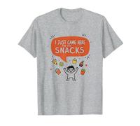 Sono Appena venuto Qui per Gli spuntini Amante del Cibo Divertente Maglietta, Uomo, Grigio Melange, 5XL