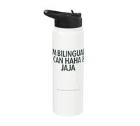 Sono bilingue Posso Haha & Jaja Language Pun Stainless Steel Insulated Water Bottle