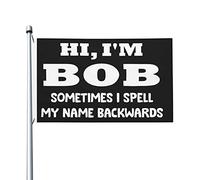 , sono Bob, a volte scrivo il mio nome al contrario, bandiera per ragazzi in camera, doppia faccia, divertente bandiera da parete per prato, 9,1 x 1,5 m, sono Bob, a volte scrivo il mio nome
