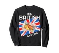 Sono Britannico Come Fish & Chips Fun British Heritage Boy Girl Felpa