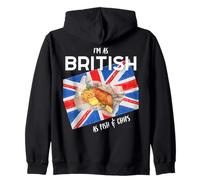 Sono Britannico Come Fish & Chips Fun British Heritage Boy Girl Felpa con Cappuccio