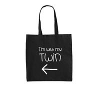 Sono Con Il Mio Gemello (Sinistro) - Borsa In Tela - Fratelli Gemelli Sorella
