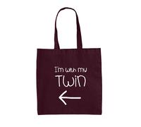 Sono Con Il Mio Gemello (Sinistro) - Borsa In Tela - Fratelli Gemelli Sorella
