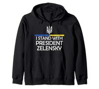 Sono con il presidente Zelensky, sto con l'Ucraina Support Felpa con Cappuccio