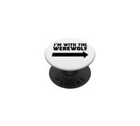 Sono con la freccia destra del lupo mannaro Sono con il lupo mannaro PopSockets PopGrip Adesivo