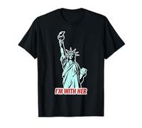 Sono con lei Statua della Libertà Popart USA Patriotic Maglietta