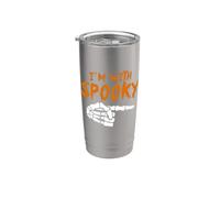 Sono con lo scheletro spettrale che indica la mano Sono con Spooky Bicchiere termico in acciaio inox doppia parete