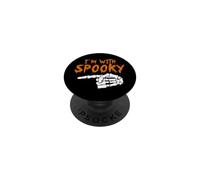 Sono con lo scheletro spettrale che indica la mano Sono con Spooky PopSockets PopGrip Adesivo