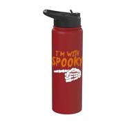 Sono con lo scheletro spettrale che indica la mano Sono con Spooky Stainless Steel Insulated Water Bottle