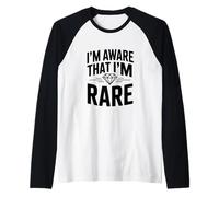 Sono Consapevole di Essere raro e Unico Auto-affermazione Maglia con Maniche Raglan
