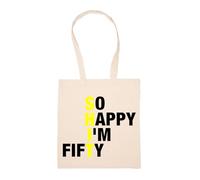 Sono Così Felice Di Avere Cinquant'anni Borsa Della Spesa Beige Riutilizzabile Durevole Ecologico Reusable Shopping Bag
