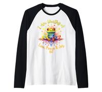 Sono degno di amore, pace e gioia rana zen mandala Maglia con Maniche Raglan