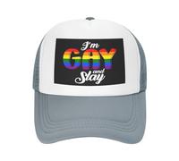 Sono gay e spacco il cappello a rete LGBTQ Gay Pride da uomo e da donna, b