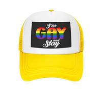 Sono gay e spacco il cappello a rete LGBTQ Gay Pride da uomo e da donna, b