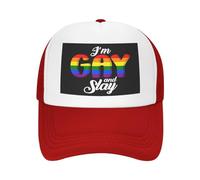 Sono gay e spacco il cappello a rete LGBTQ Gay Pride da uomo e da donna, b