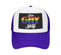 Sono gay e spacco il cappello a rete LGBTQ Gay Pride da uomo e da donna, b