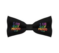 Sono gay, fiero di esserlo, papillon da uomo regolabile, pre-annodato, classico, con clip, tinta unita, per matrimoni, feste e balli di fine anno.