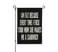 Sono grasso perché ogni volta che tua mamma mi ingrassa, bandiera da giardino di dimensioni doppie, cartello da giardino verticale da 28 x 40 cm, decorazione per la casa all'aperto.