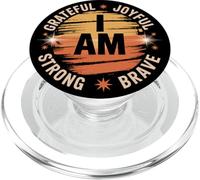 Sono grato gioioso forte coraggioso | Affermazione positiva PopSockets PopGrip per MagSafe