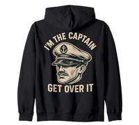 Sono Il Capitano Get Over It Nautical Vintage Felpa con Cappuccio