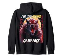 Sono Il Sigma del Mio Branco Funny Wolf Meme Cool Werewolf Felpa con Cappuccio