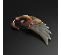 Sono In Legno E Nero MOP Fake Gauge Ala D'Angelo | Allargatori In Silicone Finti