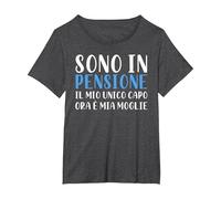 Sono in Pensione Il Mio Unico Capo Ora È Mia Moglie Pensione Maglietta, Donna Plus-Size, Grigio Scuro, 1X