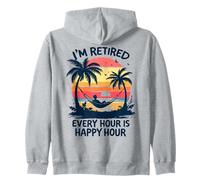 Sono in pensione ogni ora è la pensione degli uomini in pensione Happy Hour Felpa con Cappuccio