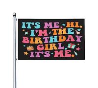 Sono io, sono il regalo di compleanno per la ragazza, bandiera da giardino per tutte le stagioni, banner da giardino per decorazioni da giardino per esterni, bandiere stampate su entrambi i lati