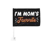 Sono la bandiera divertente preferita dalla mamma, 12x18, per auto, decorazione per finestrini auto, impermeabile, con clip per finestrini bifacciale, anti-scolorimento, con clip per finestrini (senza