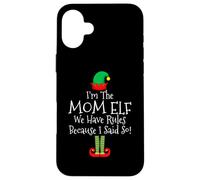 Sono la mamma elfa, abbiamo delle regole perché l'ho detto Natale Custodia per iPhone 16 Plus