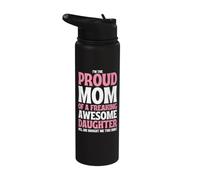 Sono l'orgogliosa mamma di una figlia dannatamente fantastica per la festa della mamma Stainless Steel Insulated Water Bottle