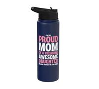 Sono l'orgogliosa mamma di una figlia dannatamente fantastica per la festa della mamma Stainless Steel Insulated Water Bottle