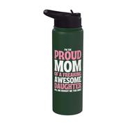 Sono l'orgogliosa mamma di una figlia dannatamente fantastica per la festa della mamma Stainless Steel Insulated Water Bottle