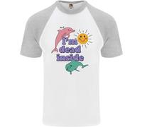 Sono Morto Dentro Maglietta Da Baseball S/S Per Uomini Con Delfini E Alba