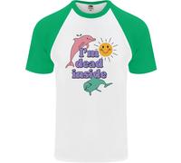 Sono Morto Dentro Maglietta Da Baseball S/S Per Uomini Con Delfini E Alba