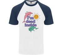 Sono Morto Dentro Maglietta Da Baseball S/S Per Uomini Con Delfini E Alba