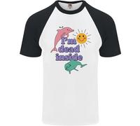 Sono Morto Dentro Maglietta Da Baseball S/S Per Uomini Con Delfini E Alba