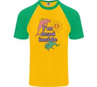 Sono Morto Dentro Maglietta Da Baseball S/S Per Uomini Con Delfini E Alba