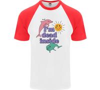 Sono Morto Dentro Maglietta Da Baseball S/S Per Uomini Con Delfini E Alba