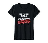 Sono Noah, Sarcasmo, linguaggio Che Dice Un Divertente Nome di Noah Maglietta con Stampa Grafica Economica, Donna, Nero, S