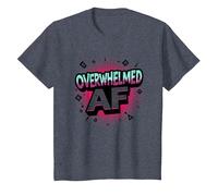 Sono Overstimulated Overwhelmed AF Graphic Art Maglietta, Bambini, Pervinca, 8 Anni