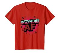 Sono Overstimulated Overwhelmed AF Graphic Art Maglietta, Bambini, Rosso, 8 Anni