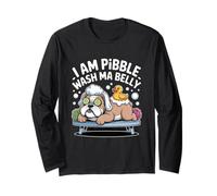 Sono Pibble Dog Puppy Wash Clean My Belly Meme Pit Bull Maglia a Manica