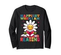 Sono più felice quando leggo - Cute Book Reader Lover Bookworm Maglia a Manica