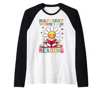 Sono più felice quando leggo - Cute Book Reader Lover Bookworm Maglia con Maniche Raglan